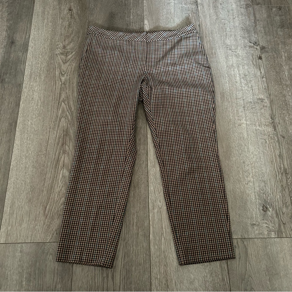Women’s J. Jill Plaid Mid Rise Ponte Dress Pants Size 12